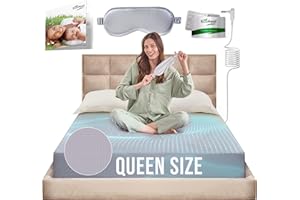 ECOHEAL Earth Grounding Sheets Queen Size with 12% Silver Fiber & 4% Silk & 84% Cotton - Gray - SGS Quality Certified Grounded Well Bed Sheet - Conductive Fitted Sheet for Better Sleep