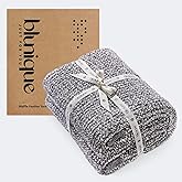 Super Soft Throw Blanket 50x60 Inches, Half-Side Plush Fuzzy Blanket for Couch, Sofa, Bed & Chair, Warm Cozy Lightweight Knit Blanket for Fall & Winter