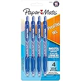 Paper Mate Profile Retractable Gel Pen, 0.7mm Medium Point, Blue Ink, 4 Count