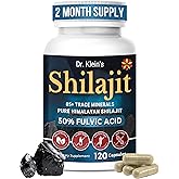 Shilajit Capsules for Men & Women – 250mg Himalayan Shilajit Extract with 50% Fulvic Acid & 85+ Trace Minerals for Fertility - Himalayan Supplement for Energy & Vitality Better Than Resin - 120 Count