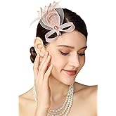 BABEYOND Fascinator Hair Clip for Women - Tea Party Kentucky Elegant Chic Mesh Feather Flower Bridal Wedding Headpiece