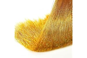 CCINEE 5000 Strands Christmas Tinsel Icicles, 19.7" Mylar Foil Icicle for Xmas Tree, Holiday, Party, Birthday Decorations, Gold