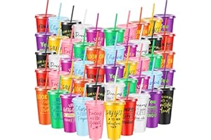 Uiifan 50 Pcs Inspirational Cups Bulk Appreciation Gifts for Employee Coworker Staff Team Christmas Thank You Gifts, Office Prizes for Adults Work Party Favors, Associates, Giveaways (Bright Color)