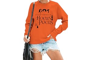 KIDDAD It's Just A Bunch of Hocus Pocus T-Shirt Women Sweatshirt Halloween Sanderson Sisters Long Sleeve Pullover Tops