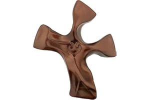 The Original Clinging Cross by Not So Plain Jane (Mahogany) | Fits Comfortably in the Palm of Your Hand | Great Christian Gift for First Communion, Confirmation, or Thinking of You