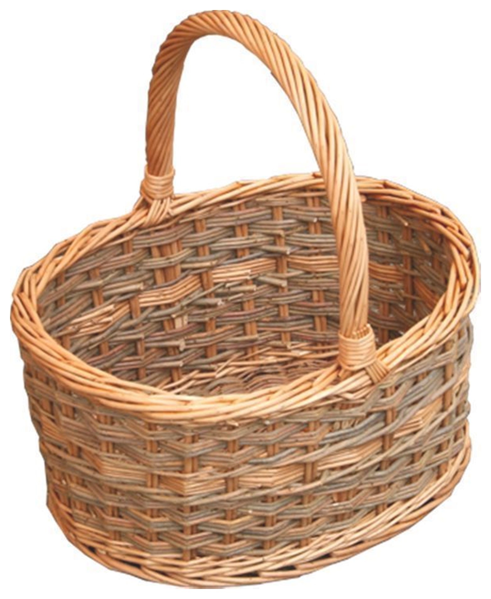 Red Hamper Yorkshire Oval Shopping Basket, Wicker, Brown, 31 x 39 x 20 cm