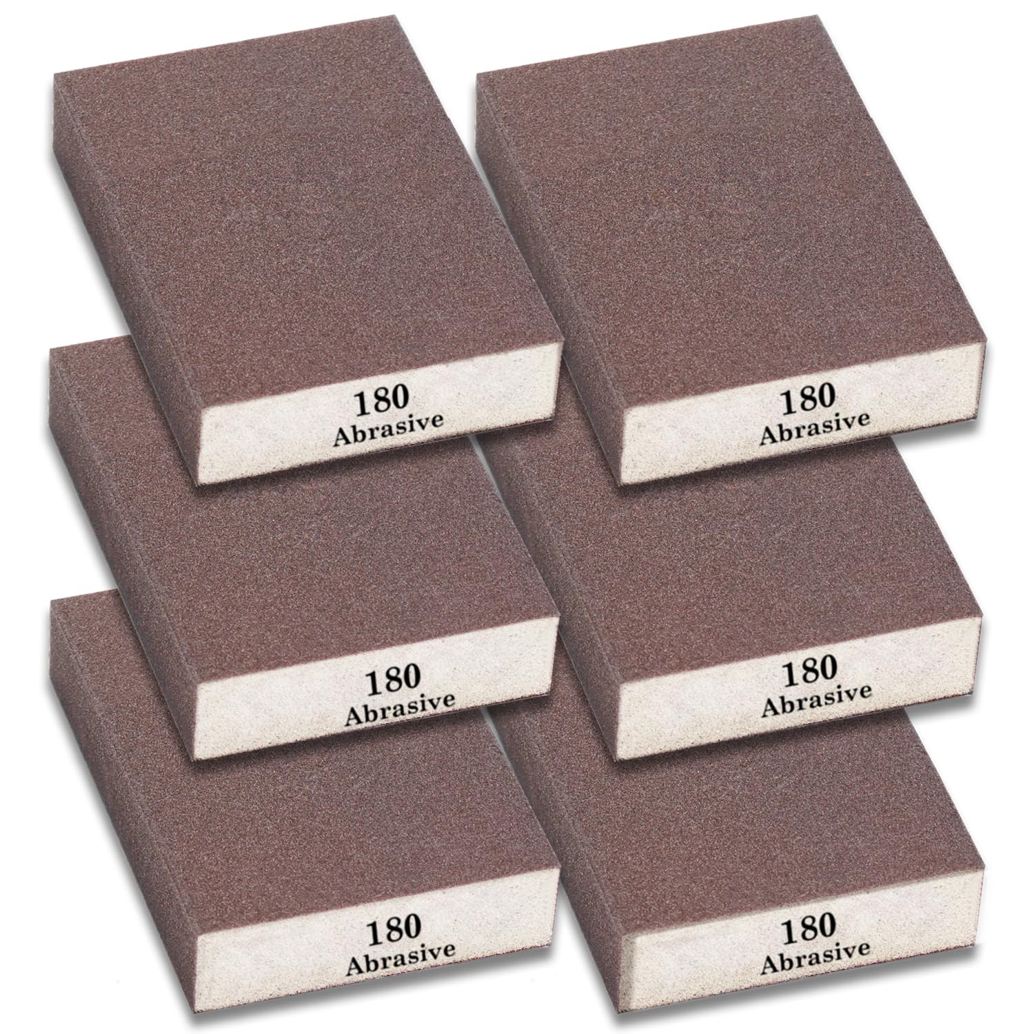 Tnisesm 6Pcs Sanding Blocks 180 Grits Sanding