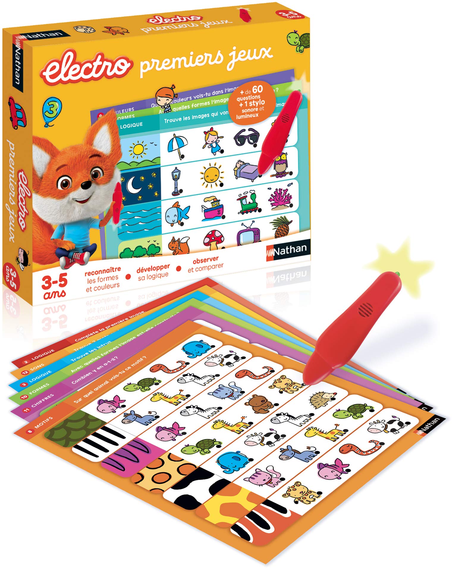 Dujardin Nathan – Electro First Games – Recognize Shapes and Colours – Electronic Educational Game – 1 Sound and Light Pen Included – For Ages 3 to 5 Years
