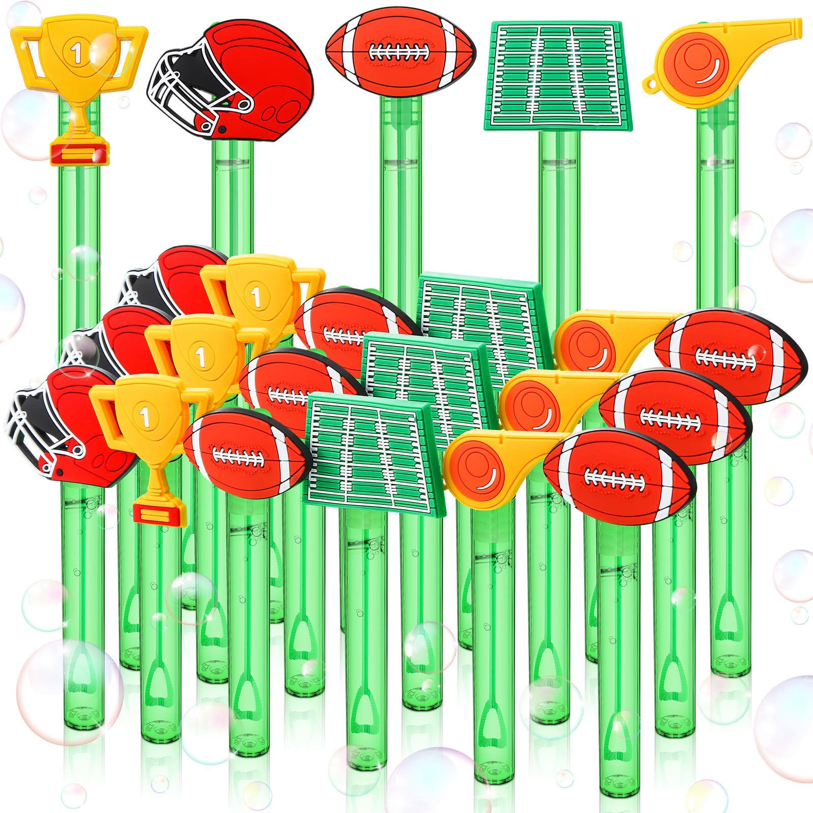 Photo 1 of 30 Pcs Bubbles Party Favors Mini Bubble Wands Tube Bulk Theme Maker Goodie Bags Stuffer Prizes Birthday Gift for Solution(Football)