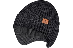 Ocatoma Winter Beanie Hats with Earflap for Men Women Outdoor Warm Knit Beanie Soft Toque Unisex Gifts for Men Women