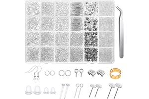 Hypoallergenic Earring Making Kit, Thrilez 3080Pcs Earring Supplies Kit Includes Earring Hooks, Earring Backs, Jump Rings, Eye Pins, Earring Posts and Tools for Earring Making and Repairing