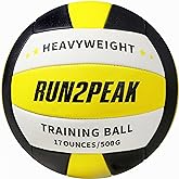 RUN2PEAK Heavy Weight Volleyball Ball Official Size 5 Setter Training Volleyballs PU Practice Volley Balls for Indoor Rebounder Equipment Setters Weighted Volleyball Setting Trainer
