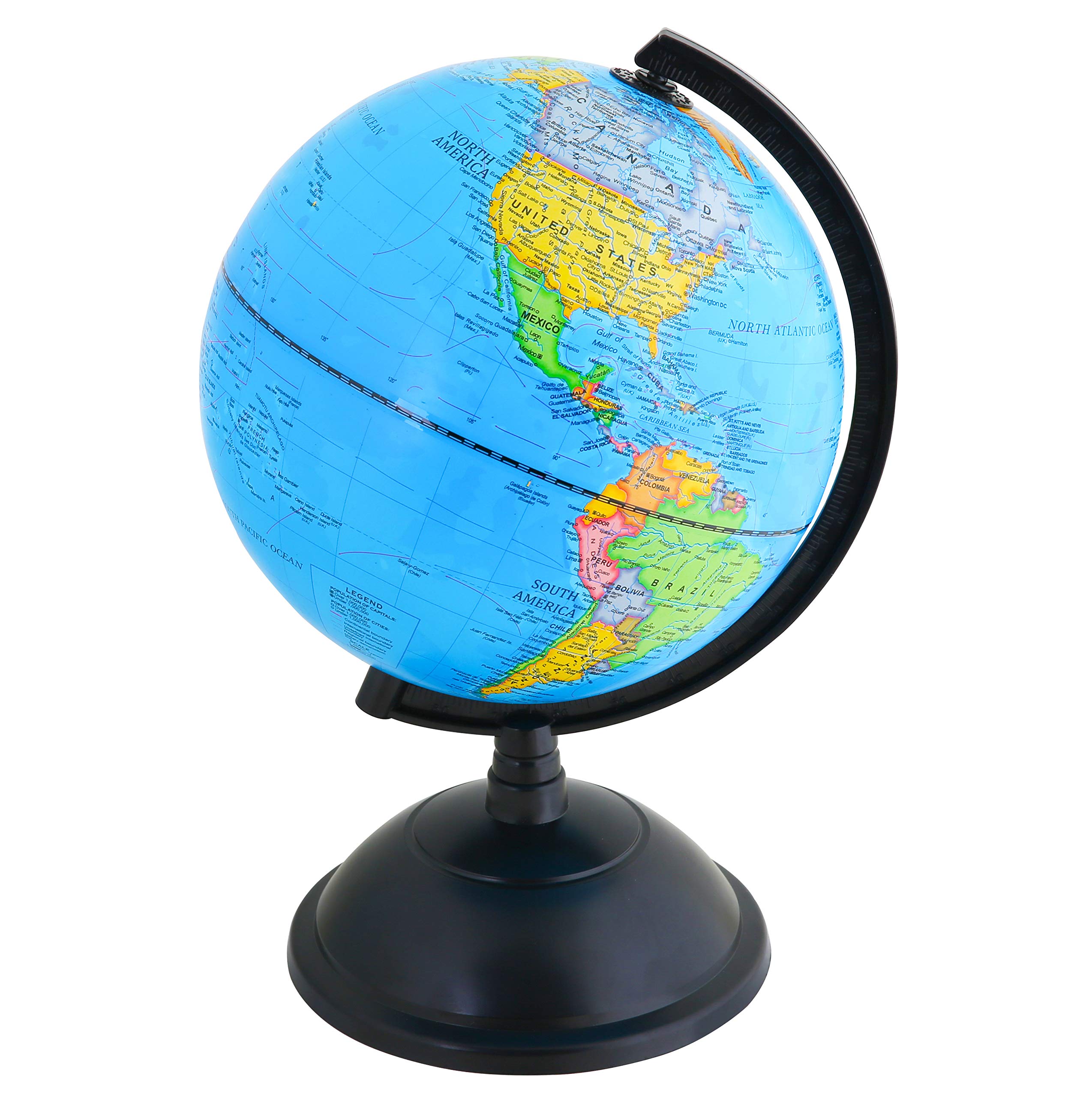 TOPGLOBE Educational World Globe 20cm Swivel Rotating Desk Globe - Diameter 20cm (Engish)