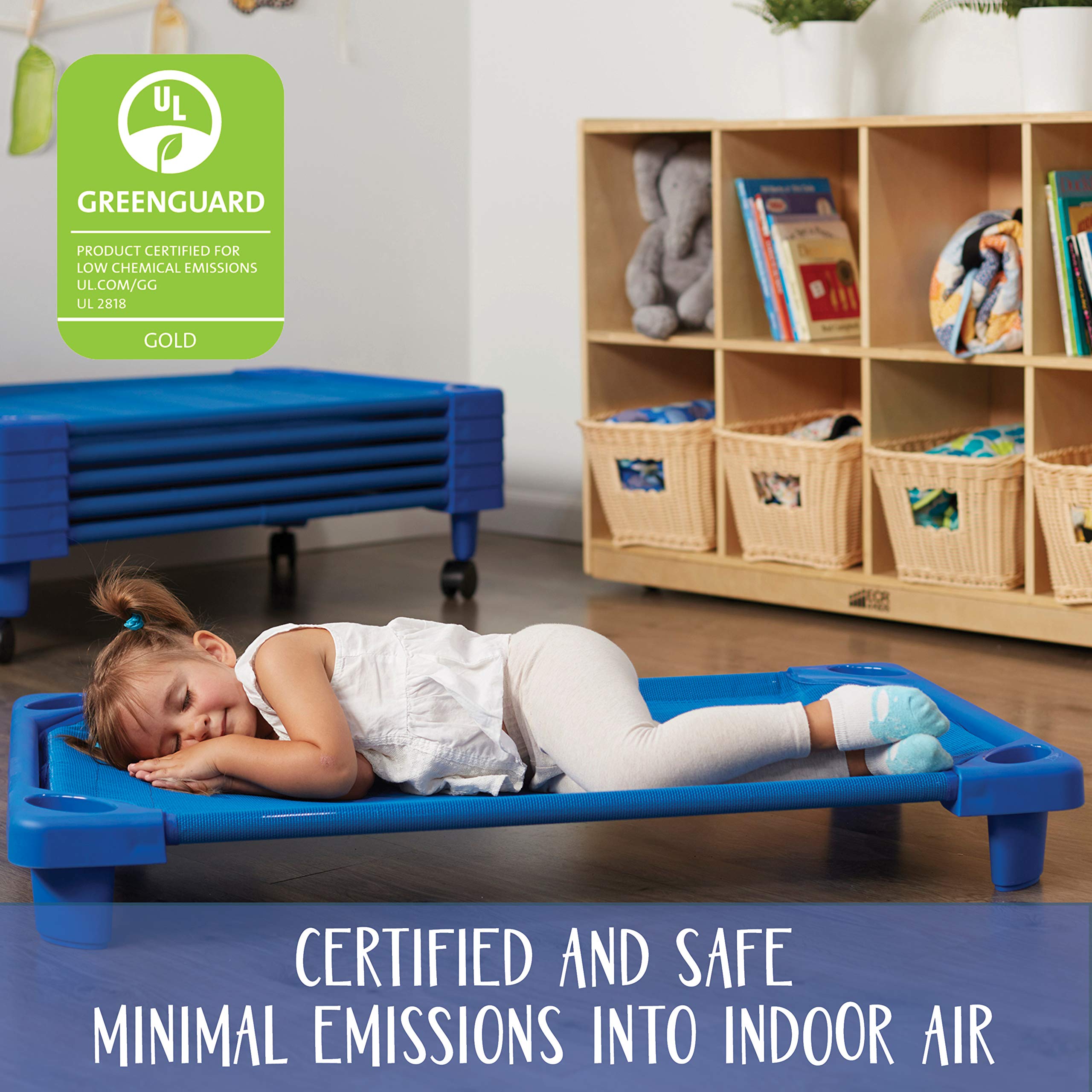 ECR4Kids Streamline Toddler Naptime Cot, Stackable Daycare Sleeping Cot