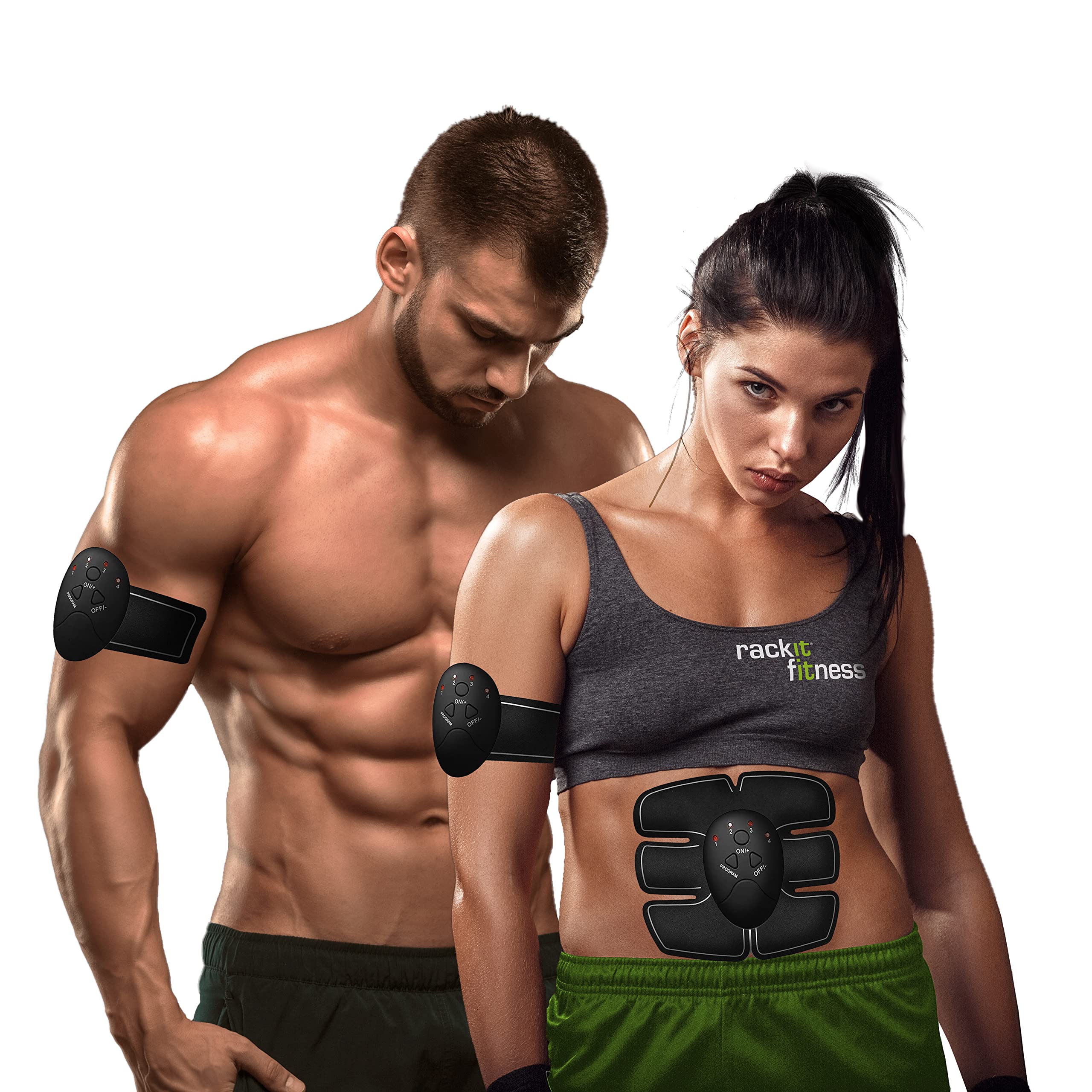 RACKIT Ab Trainer | Muscle Stimulator | EMS Ab Toner Belt & Muscle Toner | Booty Trainer | Home Fitness Device | Ab Machine | Ab Trainer | Abs Trainer Muscle Stimulator | Stomach Exercise Equipment