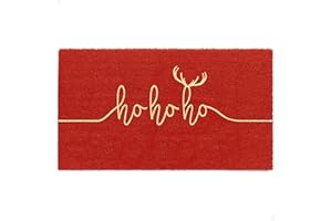 THEODORE MAGNUS Christmas Door Mat - Welcome Mat for Front Door with Non-Slip Backing - Durable Doormat - Perfect for Outside Entrance Matt - Outdoor/Indoor - Ho Ho Ho - 17" x 30"