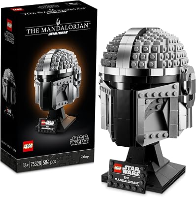 Star Wars Mandalorianer Helm Modell, Sammlerstück Zimmer-Deko und EIN tolles Geschenk für Erwachsene, Bausatz, Männer, Frauen, Mama, Papa, Sammler-Geschenkidee 75328