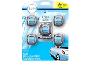 Febreze Car Air Freshener, Set of 5 Clips, Linen & Skyup to 150 Days (Packaging May Vary)