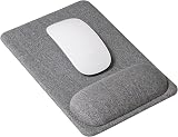 SenseAGE Mouse Pad with Wrist Support Grey 225x155 mm Non-Slip Leather Base