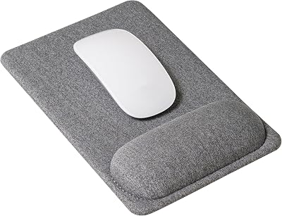 SenseAGE Mouse Pad with Wrist Support Grey 225x155 mm Non-Slip Leather Base