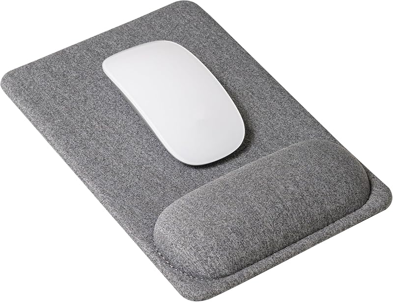 SenseAGE Mouse Pad with Wrist Support Grey 225x155 mm Non-Slip Leather Base