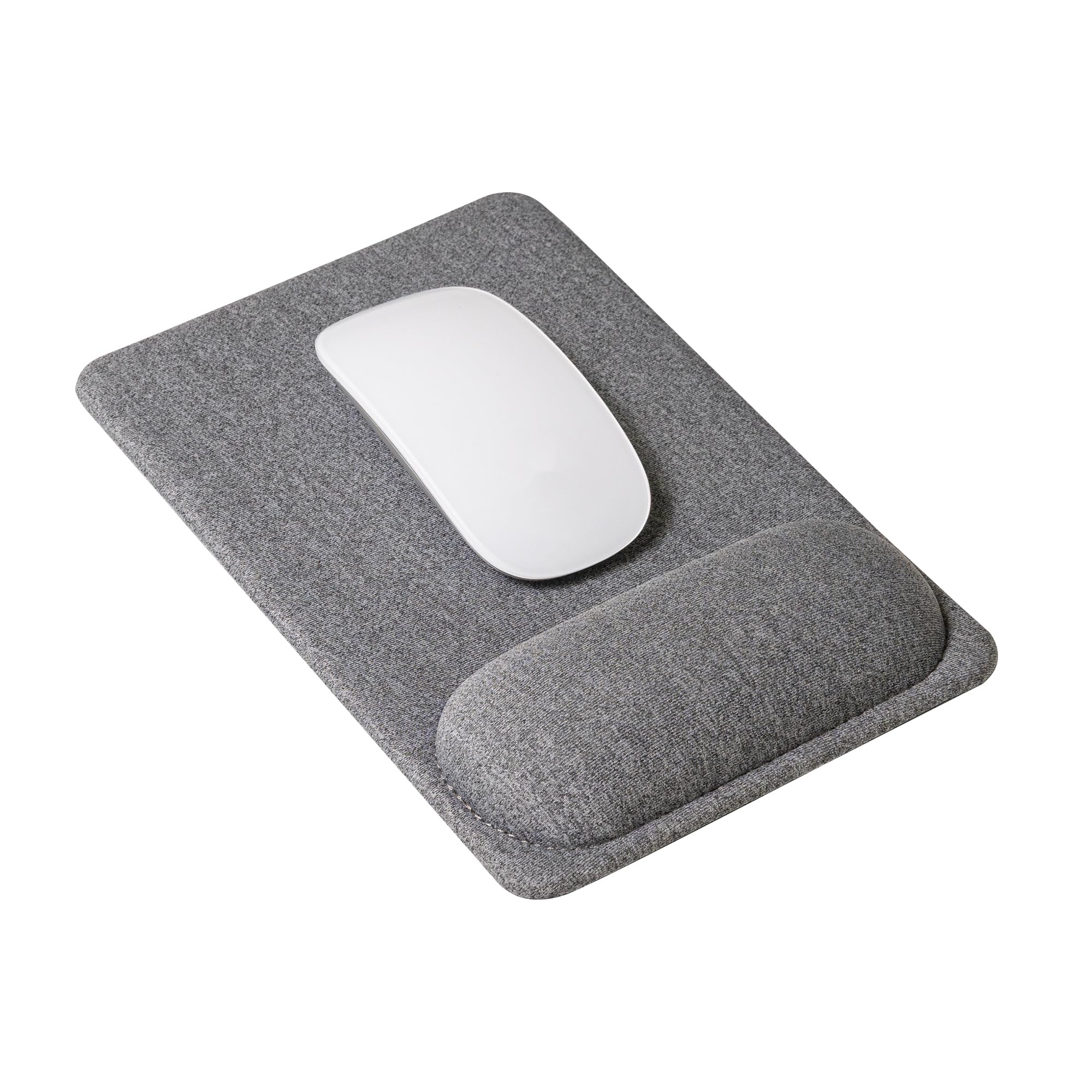 SenseAGE Mouse Pad with Wrist Support – Mouse Mat with Wrist Rest, Non-Slip Leather Base, Smooth Surface for Precise Control, Desk Mouse Mat for Office, Gaming & Home, Grey (225L X 155W mm)