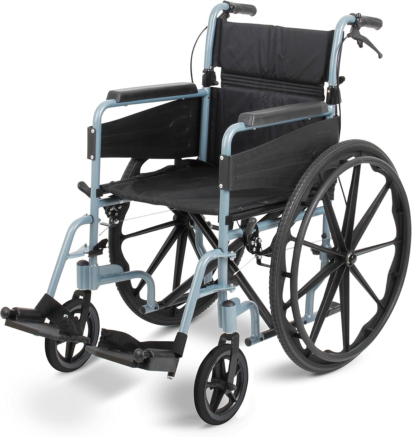 Days Self Propelled Folding Wheelchair, Lightweight Aluminium Wheelchair for Adults with Removable Footrests