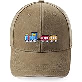 Cute Train Embroidered Kids Baseball Caps Toddler Washed Cotton Vintage Snapback Trucker Hat for Boys Girls 3-8 Years