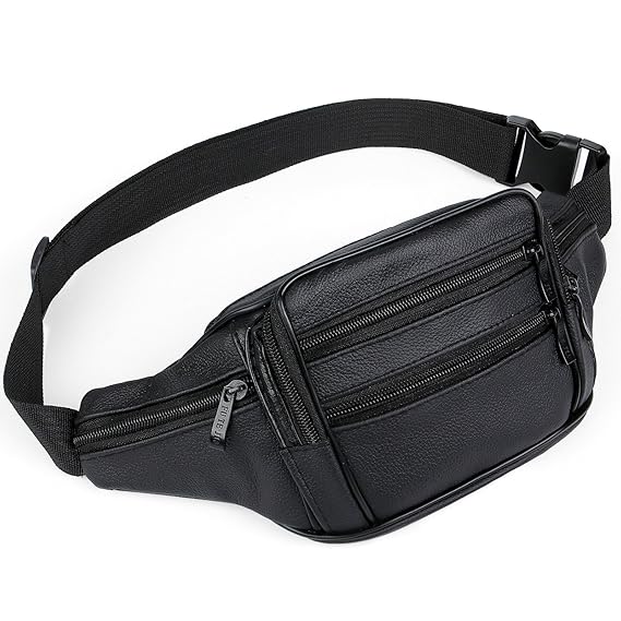 AirZyx Wasserdichte Bauchtasche Herren und Damen Leder für Sport & alle Outdoor Aktivitäten, Hüfttasche Herren Damen Leder Wa