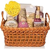 Spa Baskets For Women - Luxury Bath Set With Lavender & Chamomile - Spa Kit Includes Wash, Bubble Bath, Lotion, Bath Salts, Body Scrub, Body Spray, Shower Puff, Bathbombs, Soap and Towel