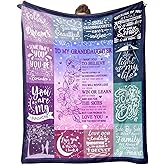 Granddaughter Gifts from Grandma, Granddaughter Blanket from Grandparents, Grand-Daughter Graduation Birthday Gifts Ideas 60"x50" Soft Flannel Throw Blanket for Bed Sofa