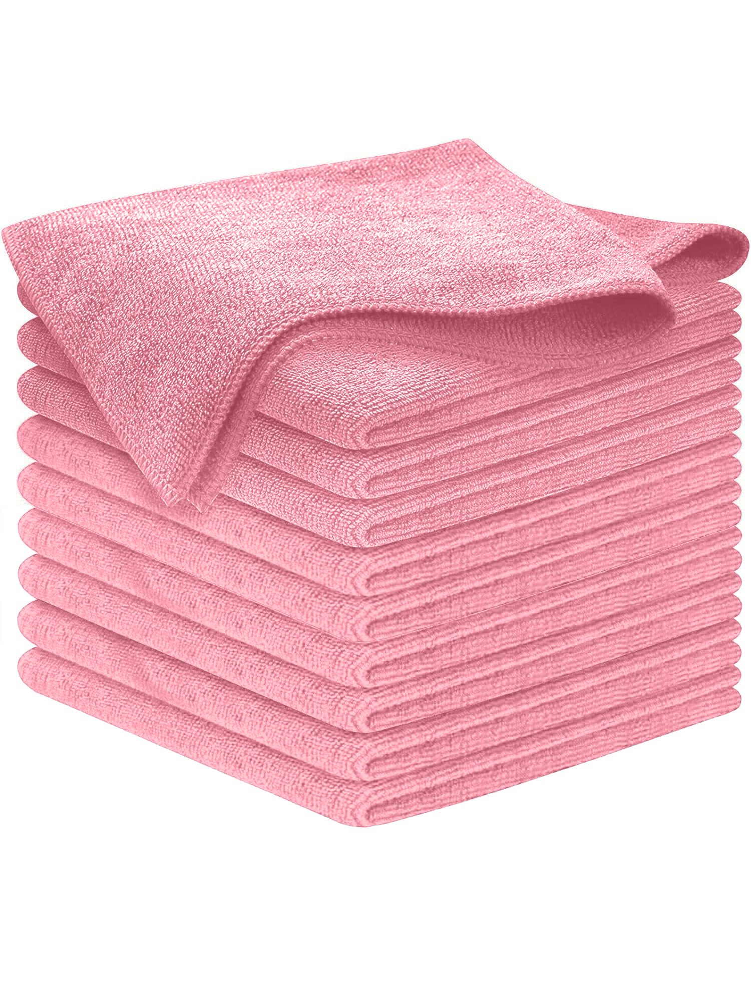 Photo 1 of USANOOKS Microfiber Cleaning Cloth Light Pink - 8 Pcs 12.5"x12.5" - High Performance - 1200 Washes, Ultra Absorbent Towels Weave Grime & Liquid for Streak-Free Mirror Shine - Car Washing Cloth