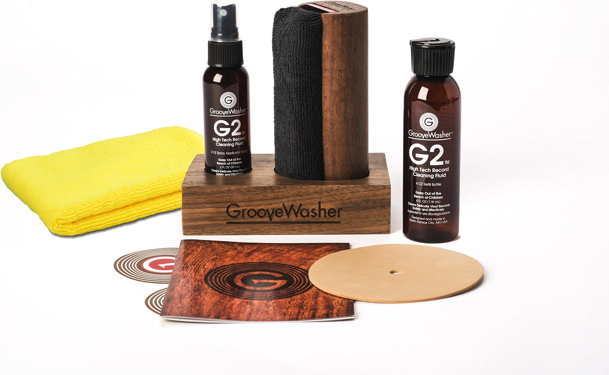 GrooveWasher Record Cleaning Kit & Display Block