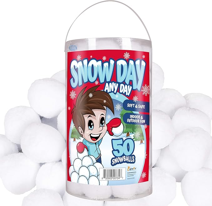 50 Pack Indoor Fake Snowballs for Kids Snow Fight Snowballs for Kids Indoor