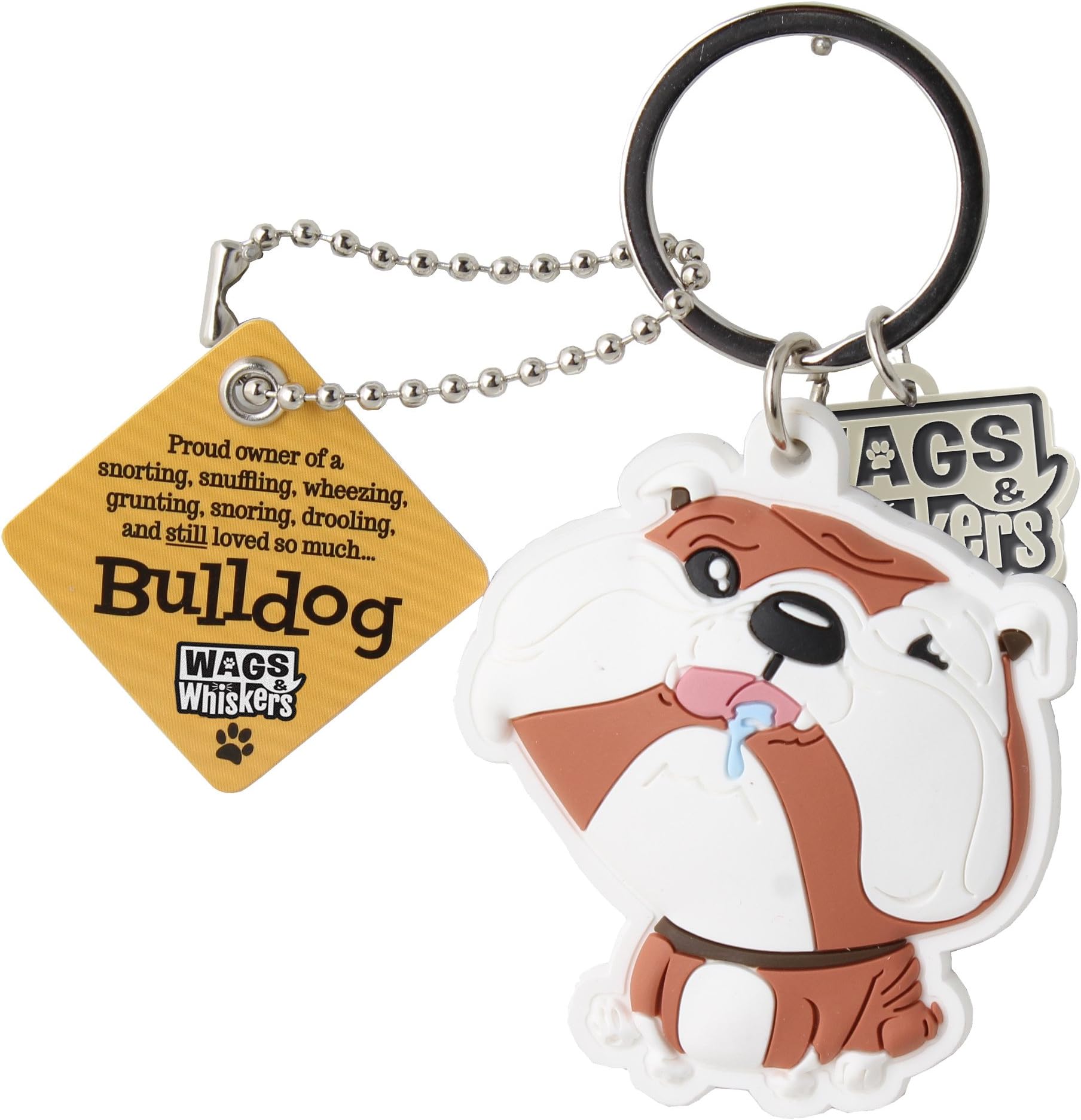 Wags and Whiskers Wags & Whiskers Bulldog Key Chain, 4 x 2 (886767110479)