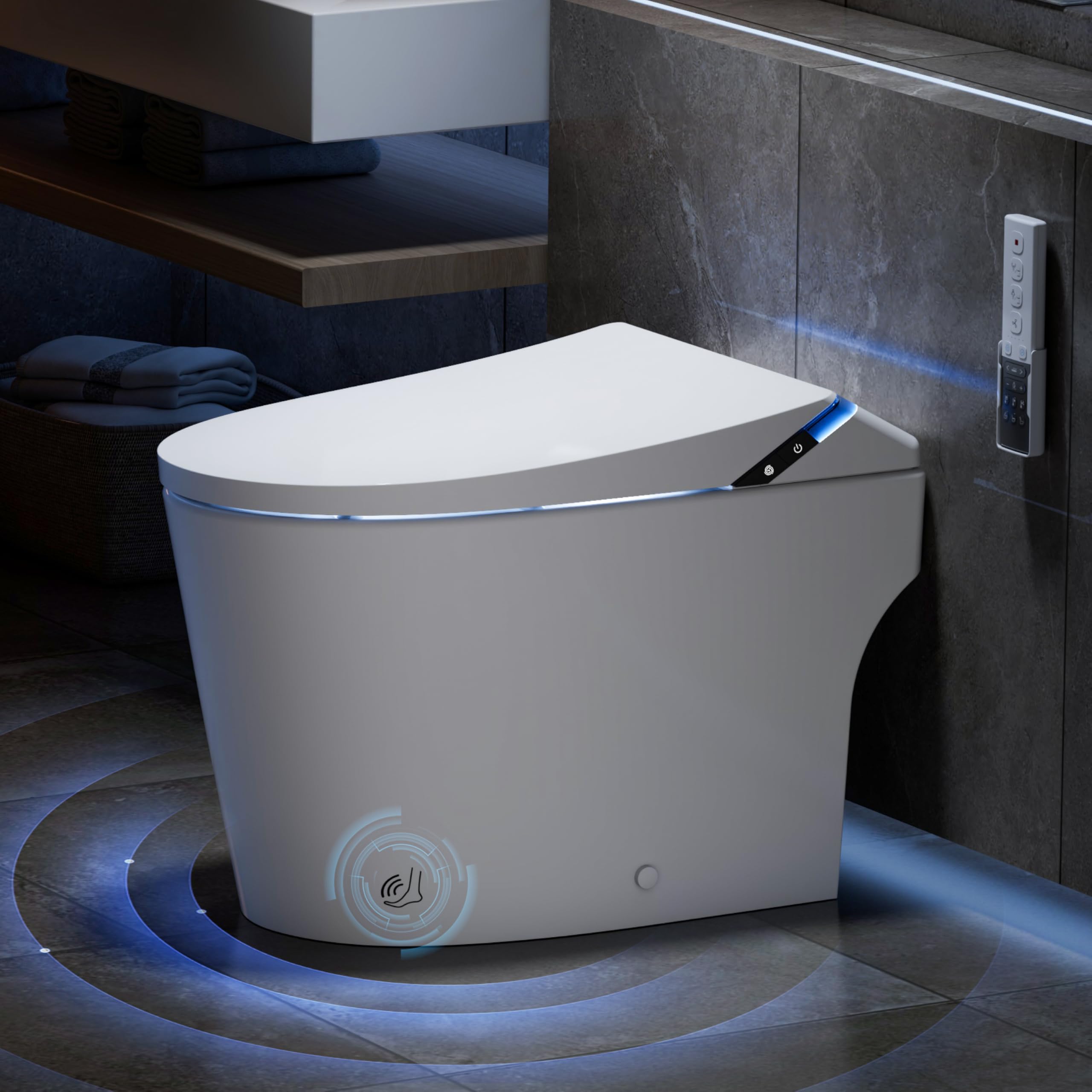 Photo 1 of ***FACTORY SEALED***
Ihatit Smart Toilet with Bidet Built in, Toilets with Tank, Auto Open Close, Auto Flush, Foot Sensor, Heated Seat, Warm Water, Foam Dispenser, Elongated Bidets for Modern Bathroom, Remote, Night Light
