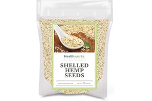 Healthworks Shelled/Hulled Hemp Seeds Canadian (16 Ounces / 1 Pound) | Premium & All-Natural | Contains Omega 3 & 6, Fiber an