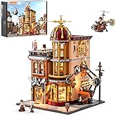 Lumibricks Steampunk Flying Club Lighting Building-Bricks Set - 1871 Pcs Modular Building Blocks Display Collectible Set for 