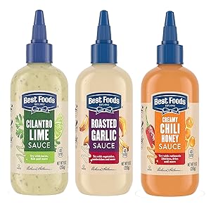 Best Foods Drizzle Sauce for A Refreshing Condiment, Dip, Drizzle and Dress Mixed Variety Pack Gluten Free, Dairy Free, No Artificial Flavors, No High-Fructose Corn Syrup 9 oz Pack of 3