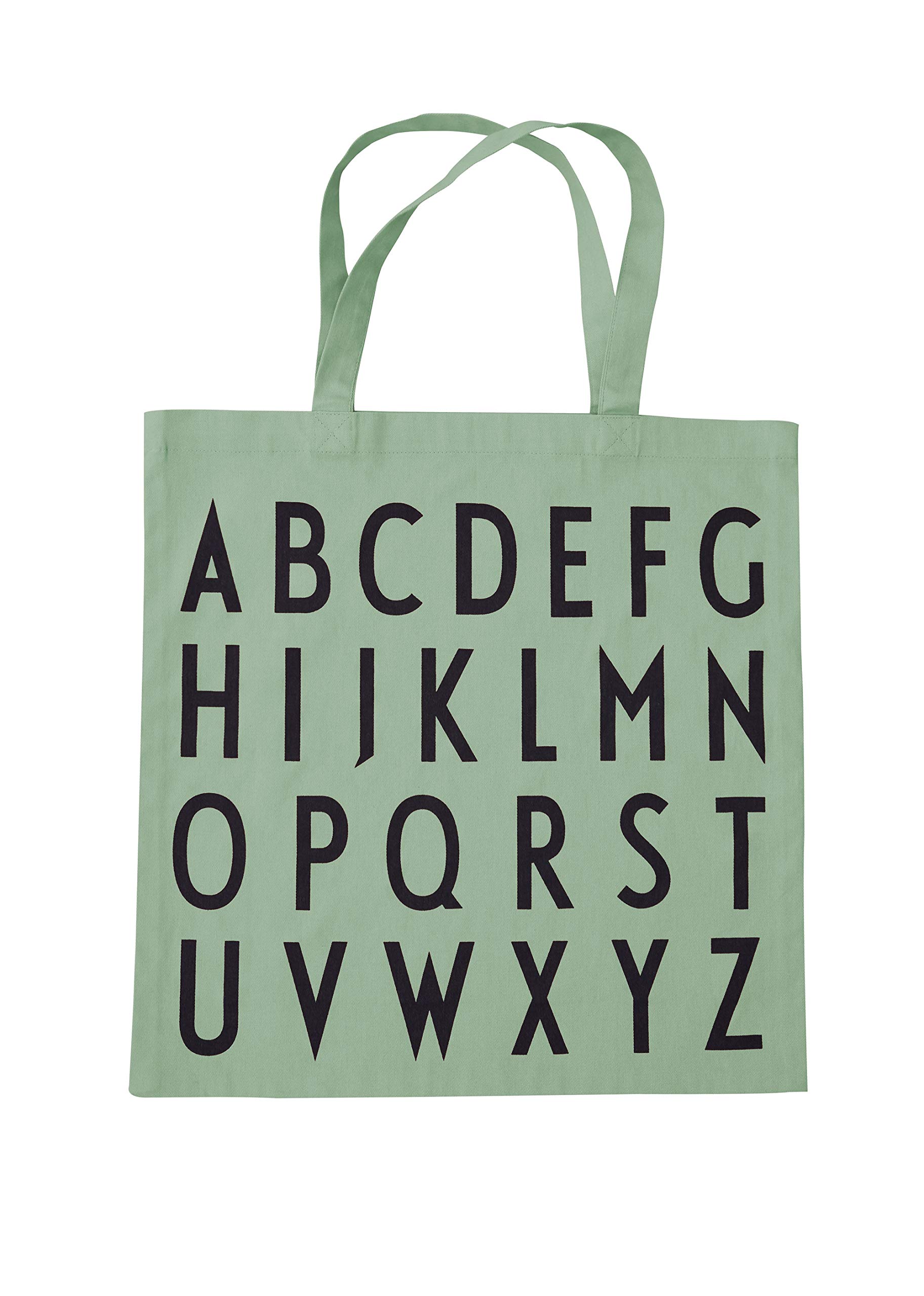 Design Letters Favourite Tote Bag ABC Green - 100% Organic Cotton Shoulder Bag for Women, Oeko-tex Certified, Reusable Tote Shopper Bag for Women Available in Fashionable Colors