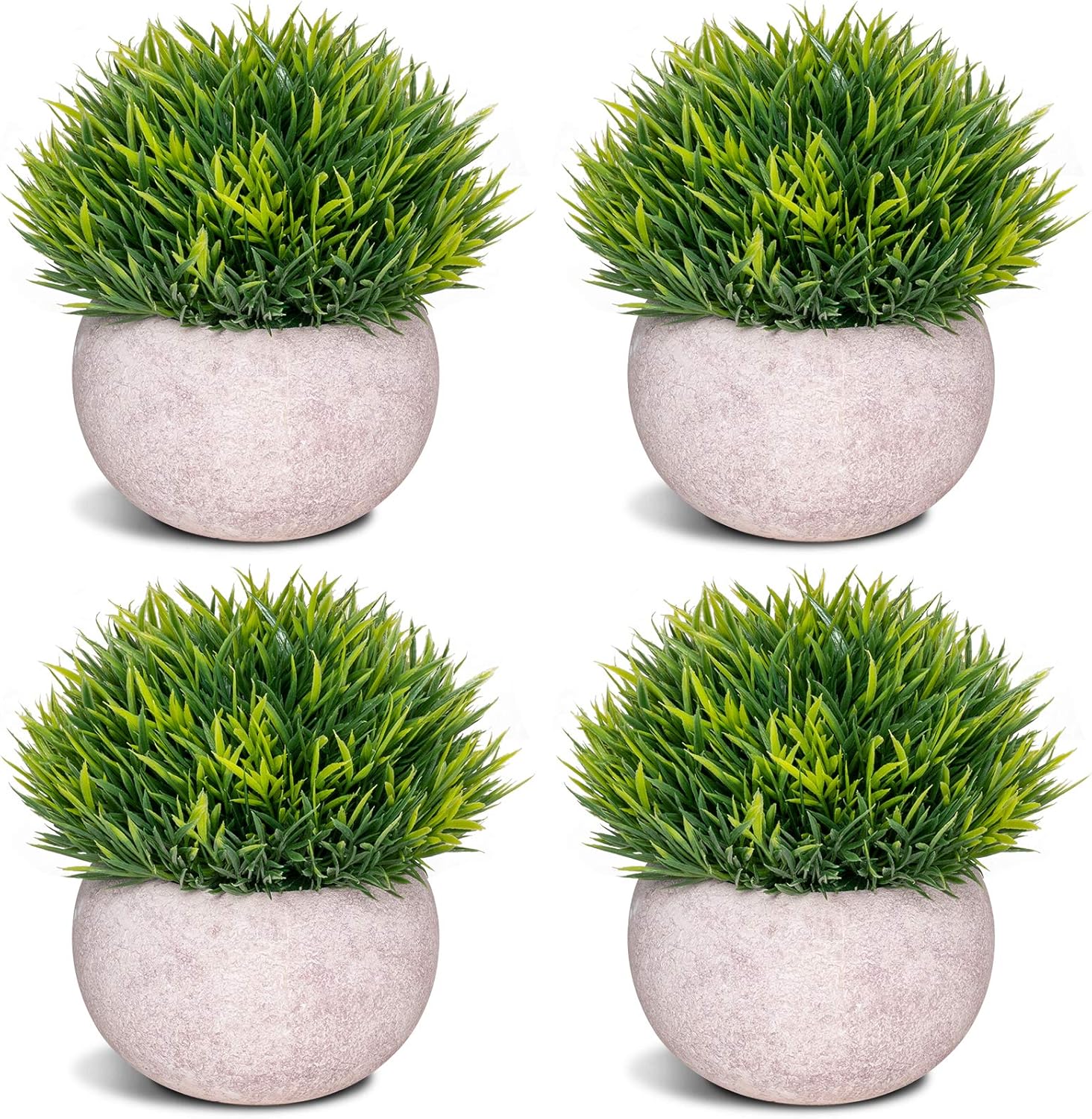 COCOBOO 4 Pcs Mini Artificial Desk Plants Potted Plants Fake Greenery for Room Office Bathroom Balcony Decoration