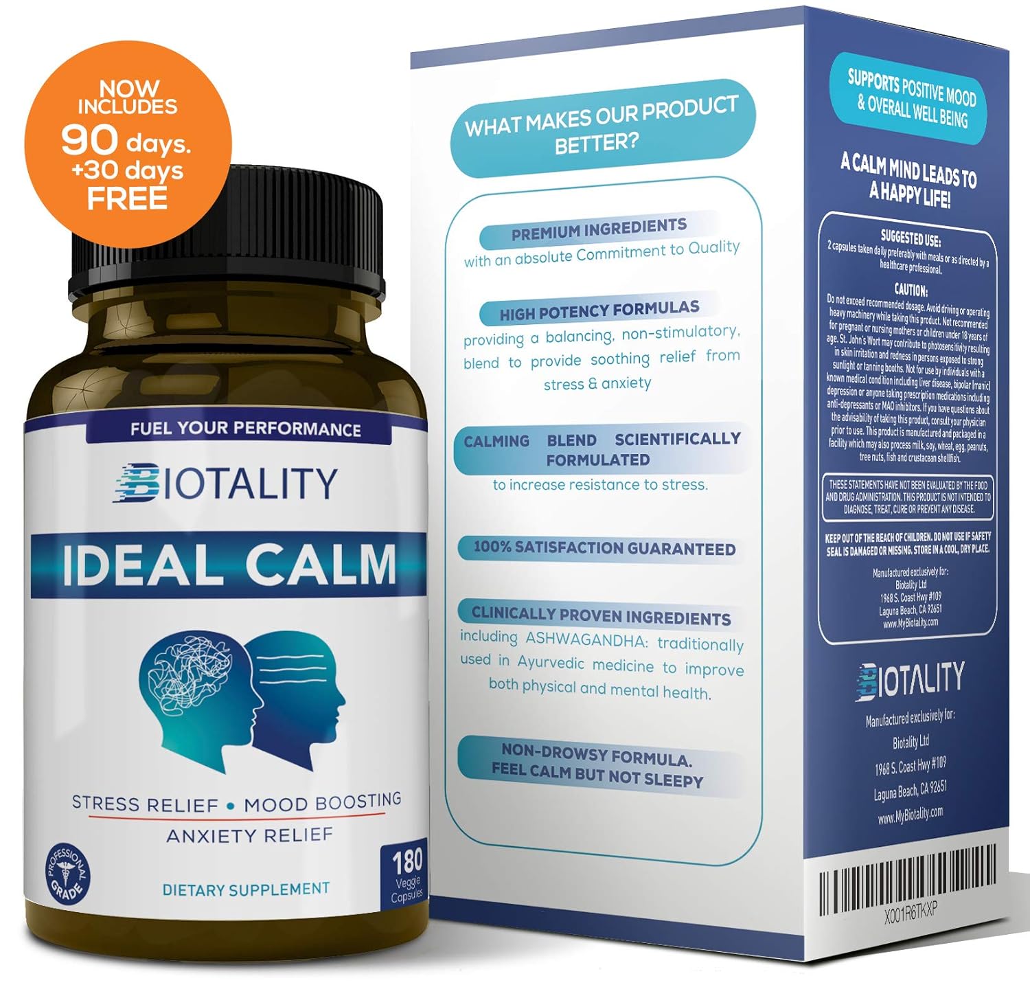Ideal Calm Natural Mood Enhancer and Mood stabilizer; Serotonin Mood