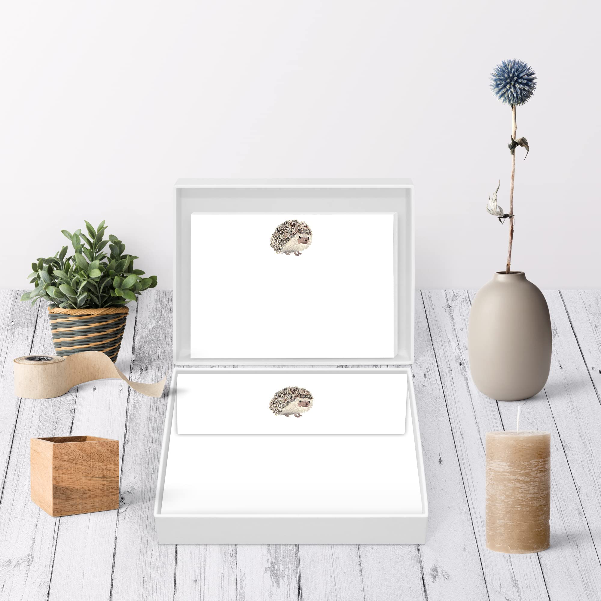 Me Loovely Hedgehog Notecard and Envelopes Sets All Occasion Flat Greeting Correspondence Cards A6 Size Notecards Set for Writing & Christmas Gifts (Pack of 40)