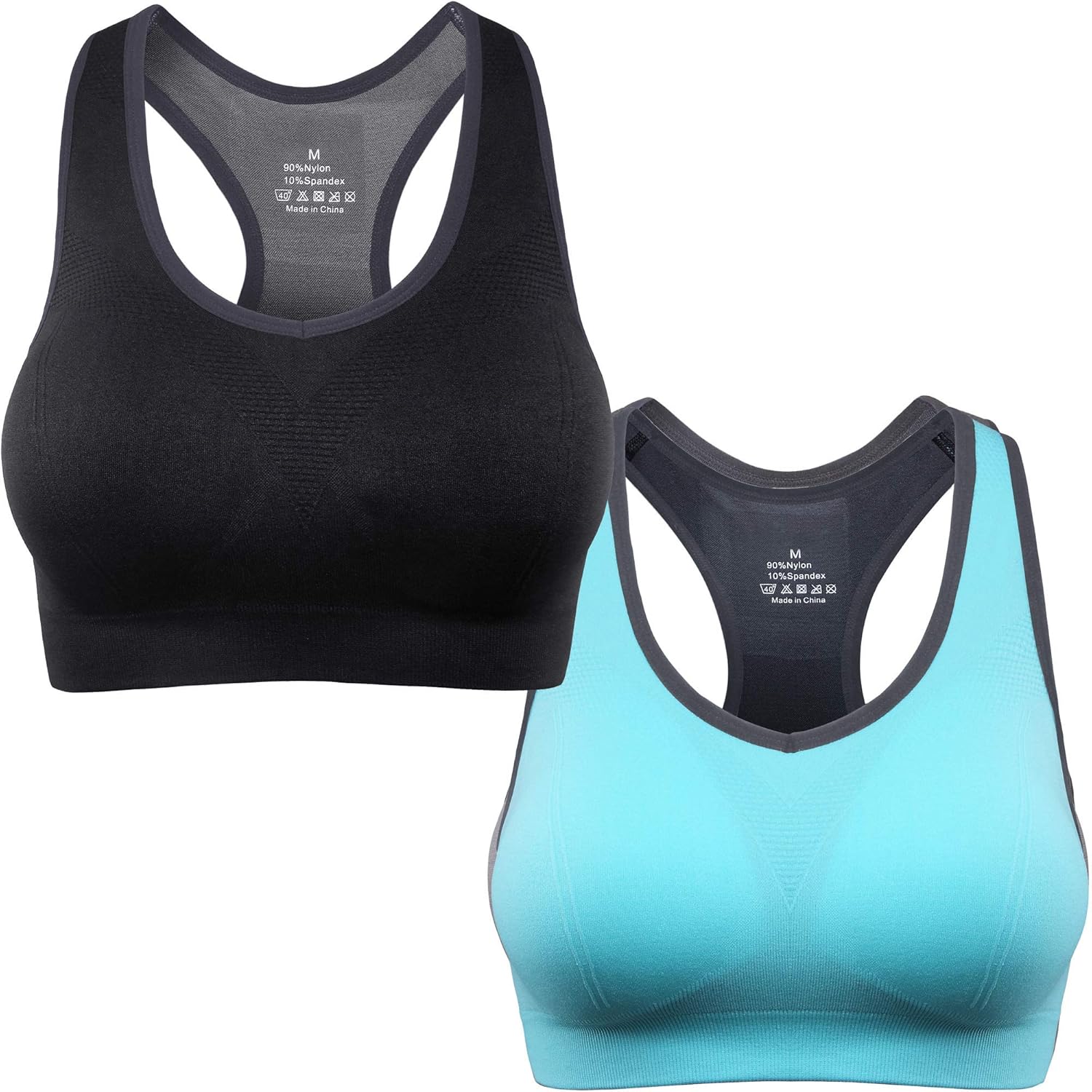 RUMERE Women Racerback Sports Bras High Impact Seamless Yoga Gym ...