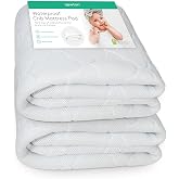 Newton Baby Waterproof Crib Mattress Pad, Breathable - 2 Pack | Crib Mattress Protector, Waterproof, Breathable, Quilted Comfort Layer, Universal Fitted Skirt, Machine Washable, 2 Pack