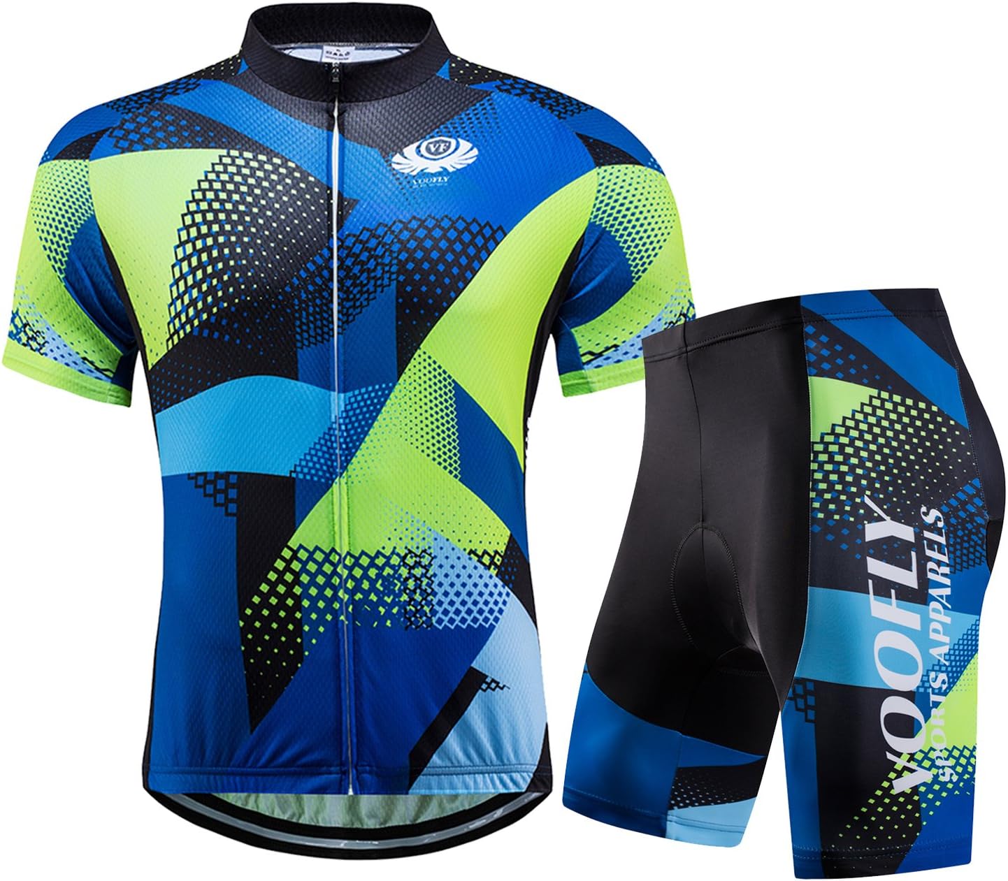 voofly Men's Cycling Jersey Set Men Short Sleeve Compression Bike Shorts Gel Padded Biking Clothing : Clothing