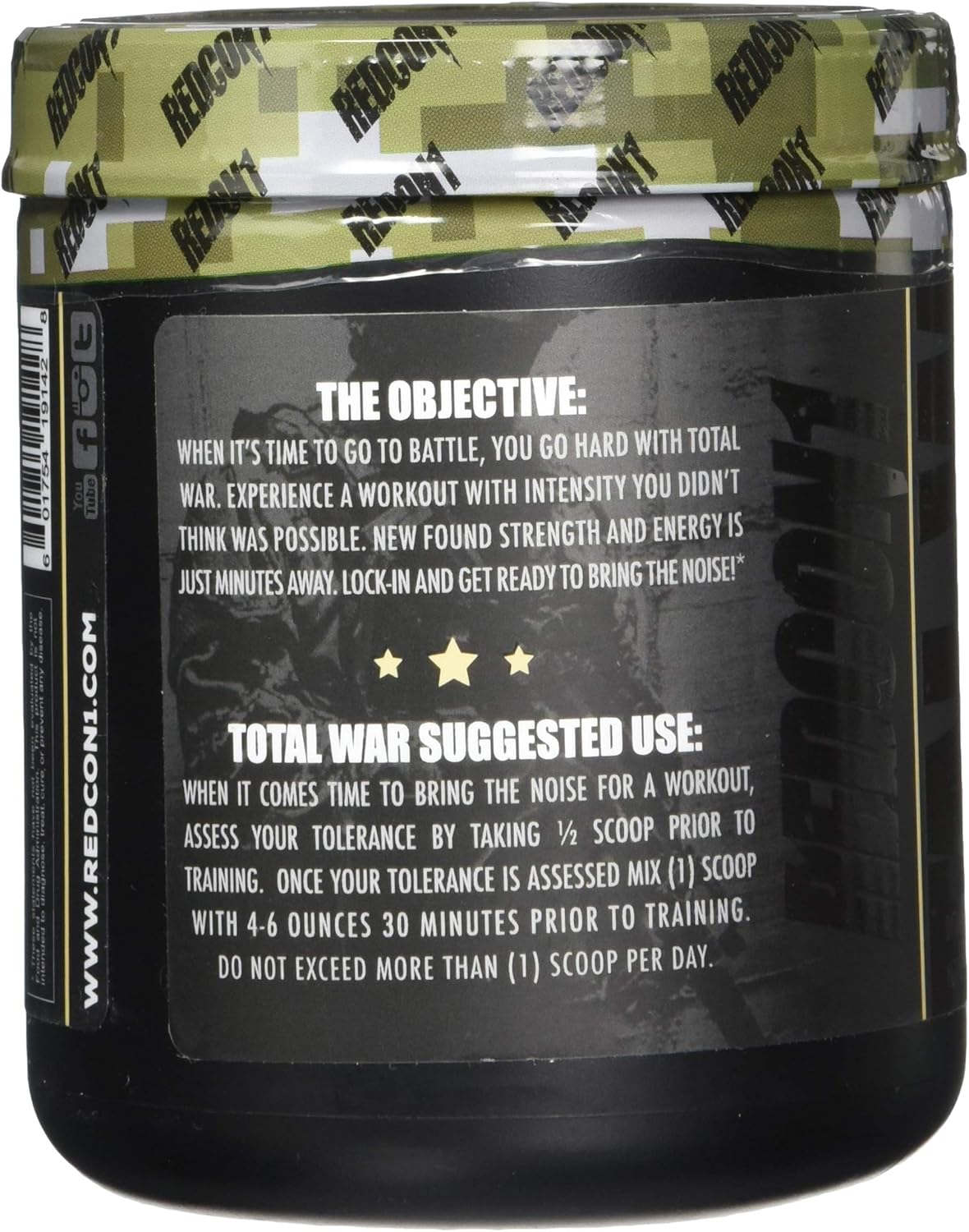 Redcon1 Total War - Pre Workout, 30 Servings, Boost Energy, Increase Endurance and Focus, Beta-Alanine, 350mg Caffeine, Citrulline Malate, Nitric Oxide Booster - Keto Friendly (Rainbow Cnady): Health & Personal Care