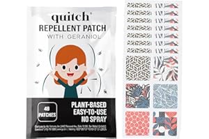 Quitch Natural Mosquito Repellent Stickers for Kids & Adults | geraniol Bug Patch | Anti Mosquito Patch | Mosquito Patches for Babies | Bug Spray Stickers | citronella Insect Repellent Alternative