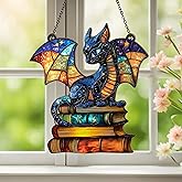 Dragon Suncatcher for Window – Fantasy Acrylic Hanging Decor, Book Lover Gift, Dragon Sun Catcher Ornament, Gothic Window Art, Suncatcher Decor for Home or Office (Sun-22)
