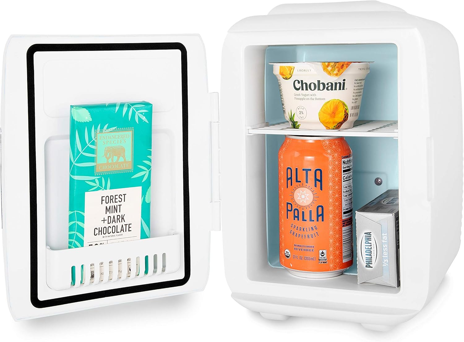 Cooluli Mini Fridge Electric Cooler and Warmer (4 Liter / 6 Can): AC/DC Portable Thermoelectric System w/ Exclusive On the Go USB Power Bank Option (White): Kitchen & Dining